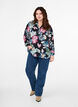 Blouse met lange mouwen en bloemenprint, Rose Flower AOP, Model image number 2