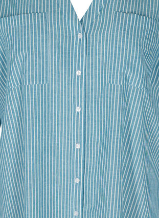 Gestreepte blouse in 100% katoen, Blue Stripe, Packshot image number 2