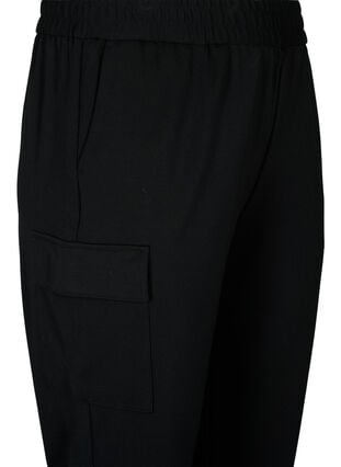 Pantalon cargo avec taille élastique, Black, Packshot image number 2