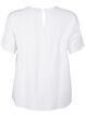Blouse van viscose met korte mouwen en kant detail, Bright White, Packshot image number 1