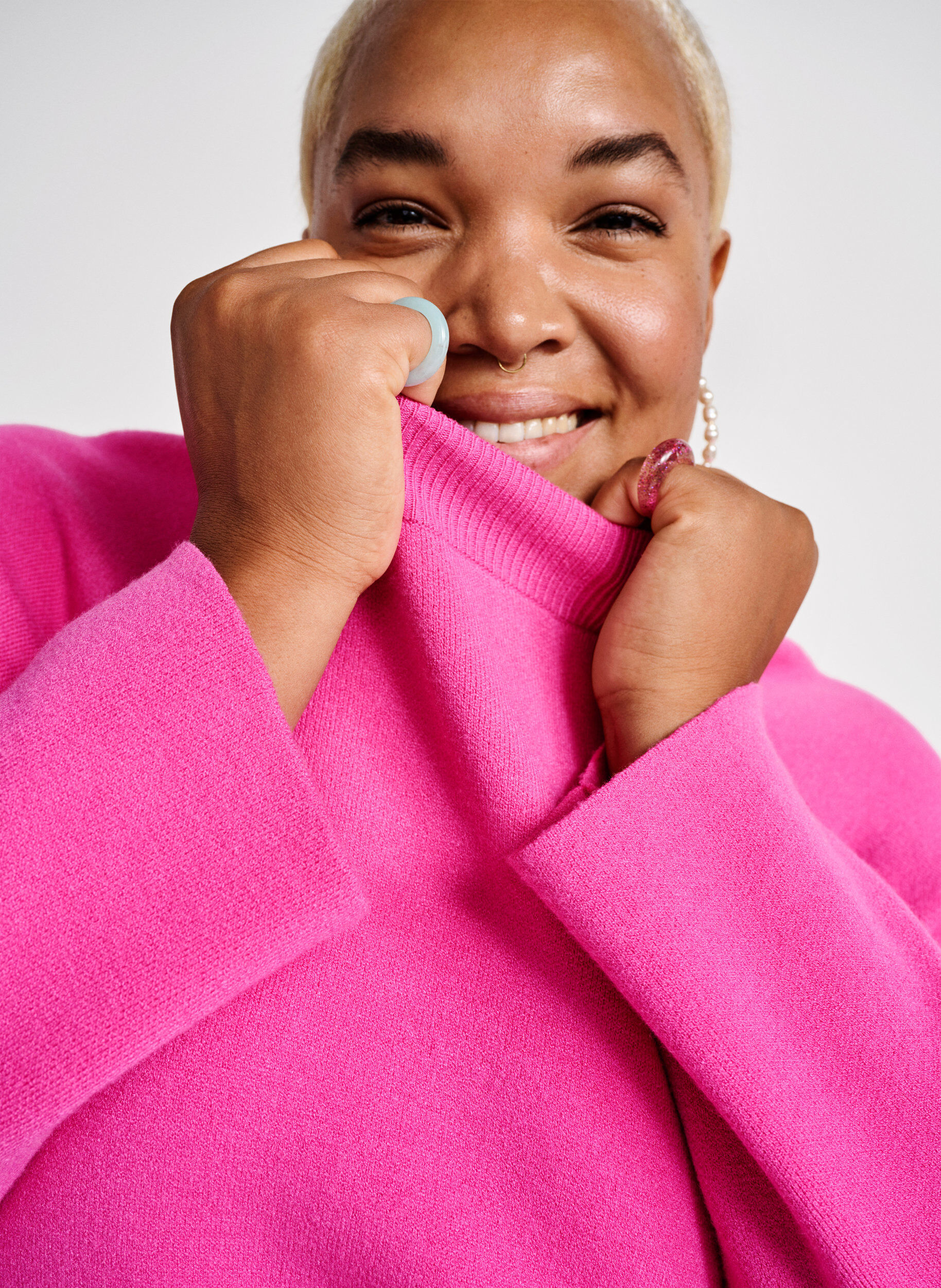 ZizziTrui van viscosemix met zijsplit	, Raspberry Rose, Image image number 0