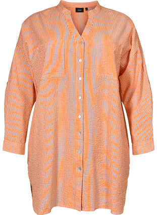 Chemise en coton rayée à manches 3/4, Exuberance Stripe, Packshot image number 0