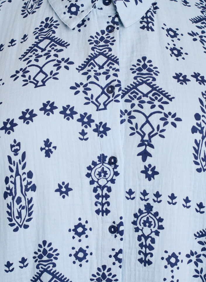 Shirtblouse met 3/4 mouwen, Blauw, Packshot image number 2