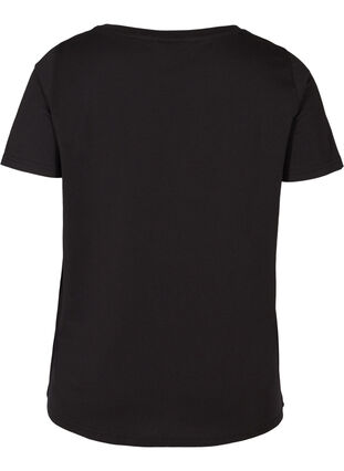 T-shirt coton et imprimé, Black w. Love, Packshot image number 1