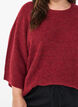 Pull c&ocirc;tel&eacute; &agrave; manches 3/4, Rouge, Model image number 3
