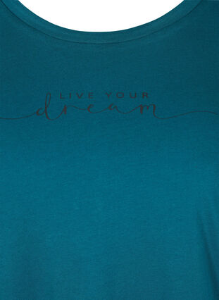 T-shirt pyjama à manches courtes en coton, Deep Teal DREAM, Packshot image number 2