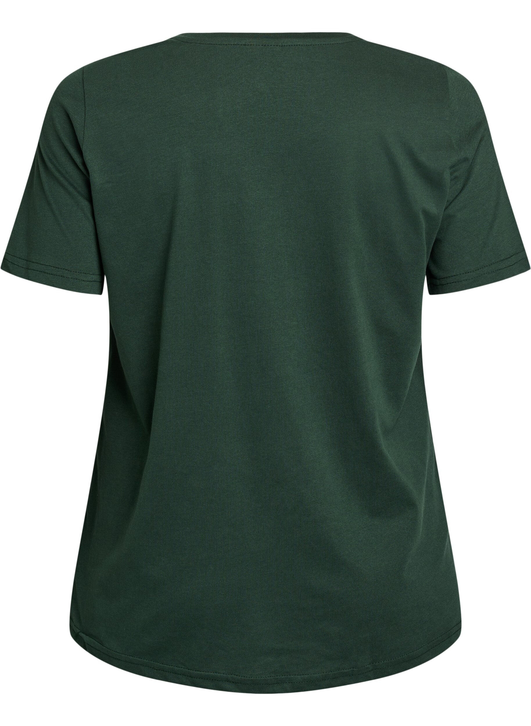 ZizziT-shirt met print, Groen, Packshot image number 1