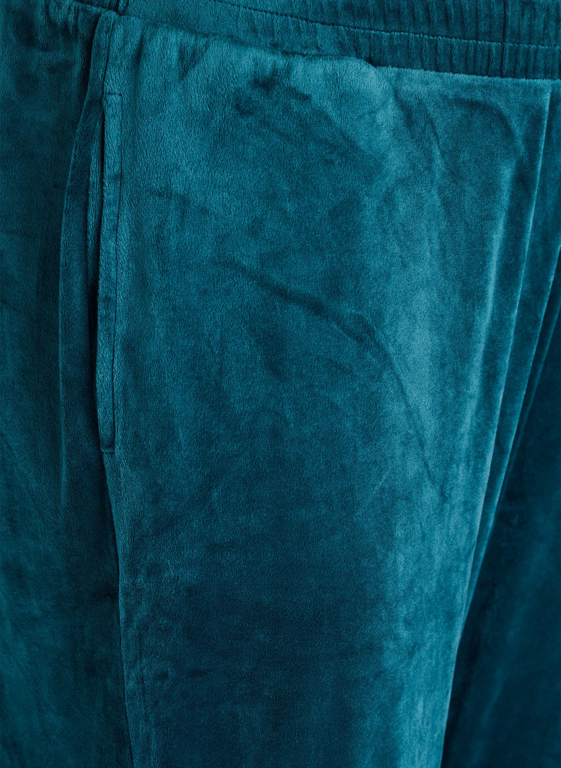ZizziLosvallende fluwelen broek, Groen, Packshot image number 2