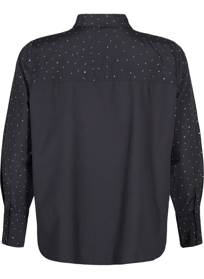 Chemise avec des strass, Black, Packshot image number 1