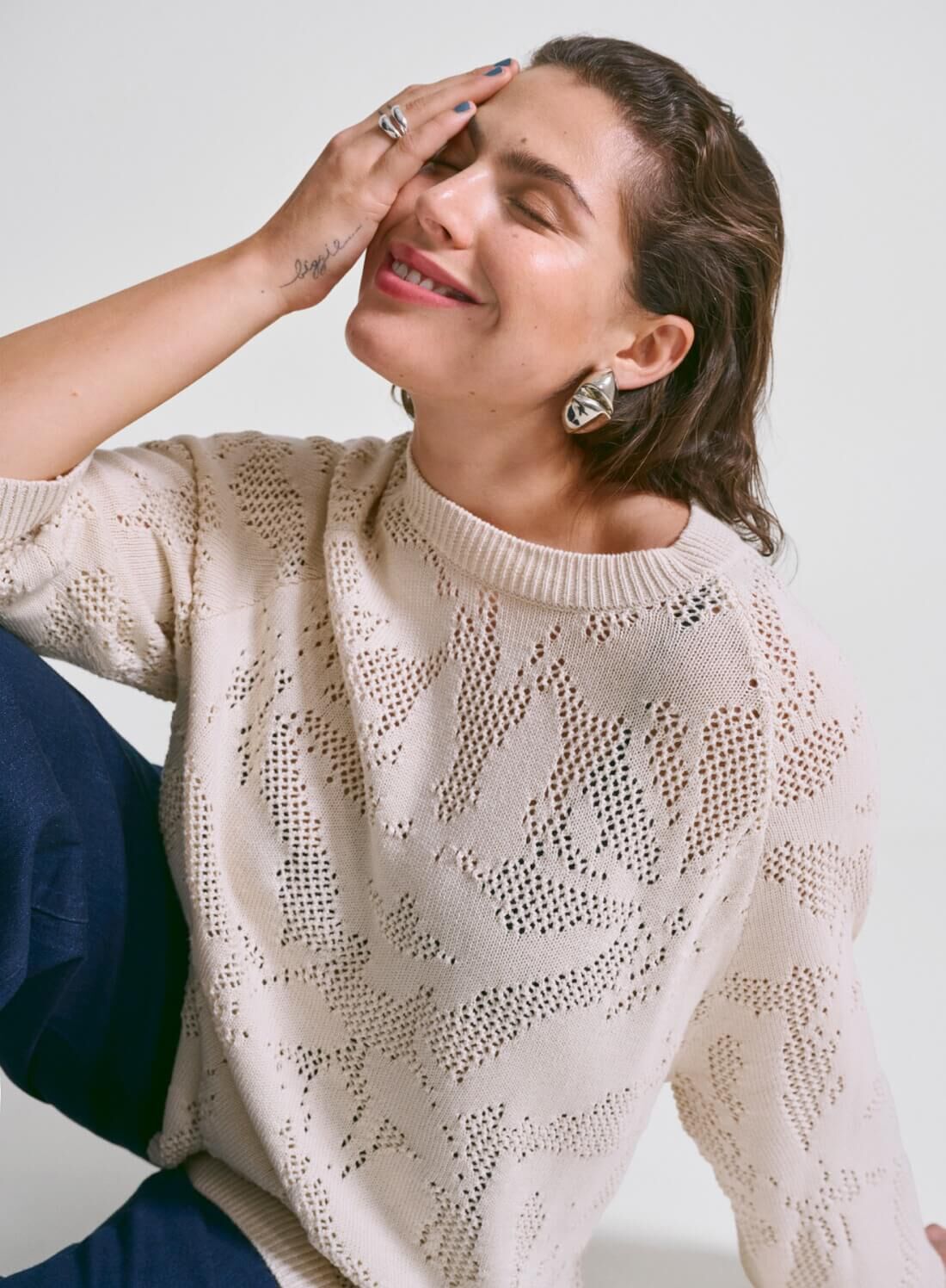 Zizzi Tricot avec grands d&eacute;tails, , Model