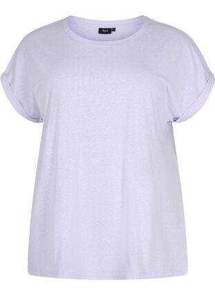 T-shirt mélangé à manches courtes, Lavender Mél, Packshot image number 0