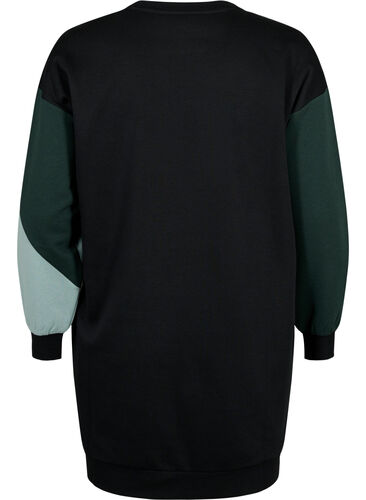 Long sweat-shirt avec colorblock, Scarab Color Block, Packshot image number 1