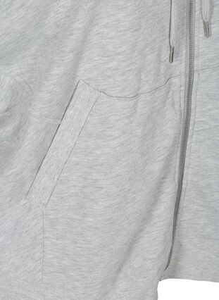 Sweatshirt met korte mouwen en ritssluiting, Light Grey Melange, Packshot image number 3