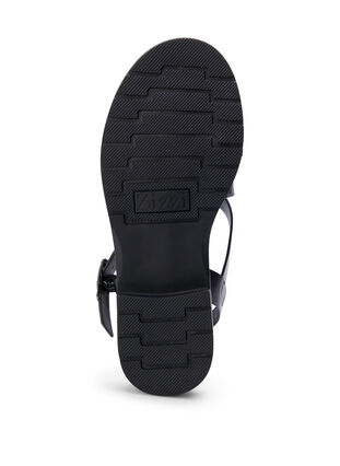 Sandales d'été larges en cuir, Black, Packshot image number 5