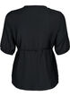 Wikkelblouse van Viscose met korte mouw, Black, Packshot image number 1