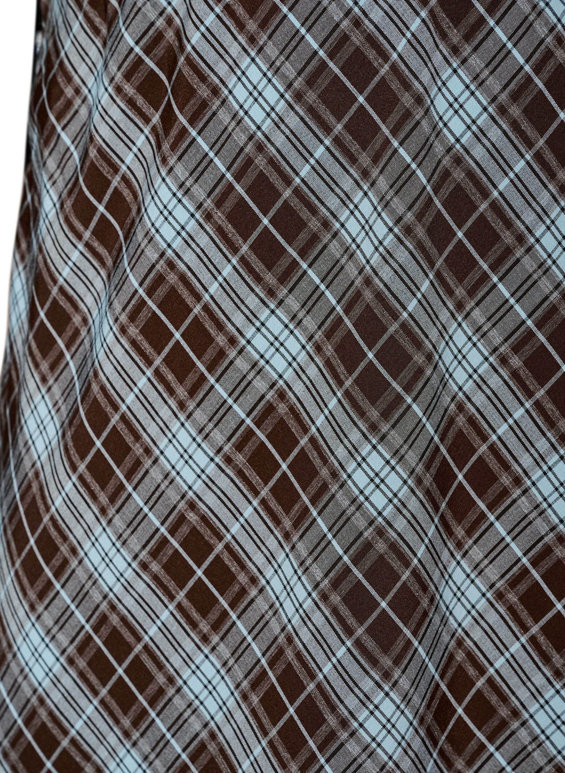 ZizziJupe maxi coupe &eacute;vas&eacute;e &agrave; carreaux, Bleu Clair, Packshot image number 2