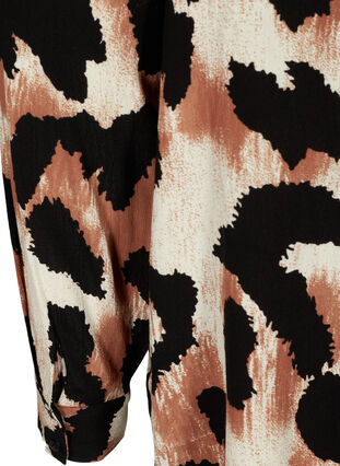 Viscose blouse met luipaardprint, Black AOP, Packshot image number 3