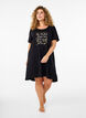 Chemise de nuit &agrave; manches courtes en coton biologique, Noir, Model image number 1