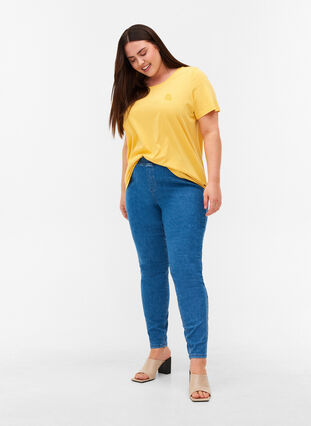 T-shirt met korte mouwen en print, Mimosa, Model image number 1