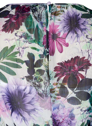 Robe midi fleurie à manches longues, Purple Flower mix, Packshot image number 3