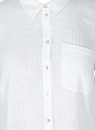 Chemise à manches longues en coton texturé, White, Packshot image number 2