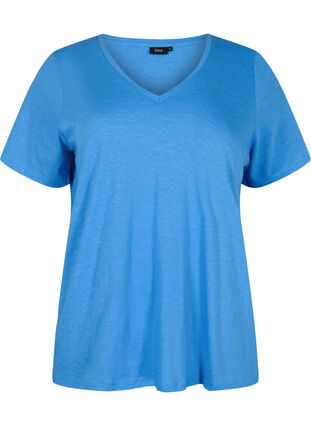 T-shirt basique à manches courtes et col en V, Provence , Packshot image number 0