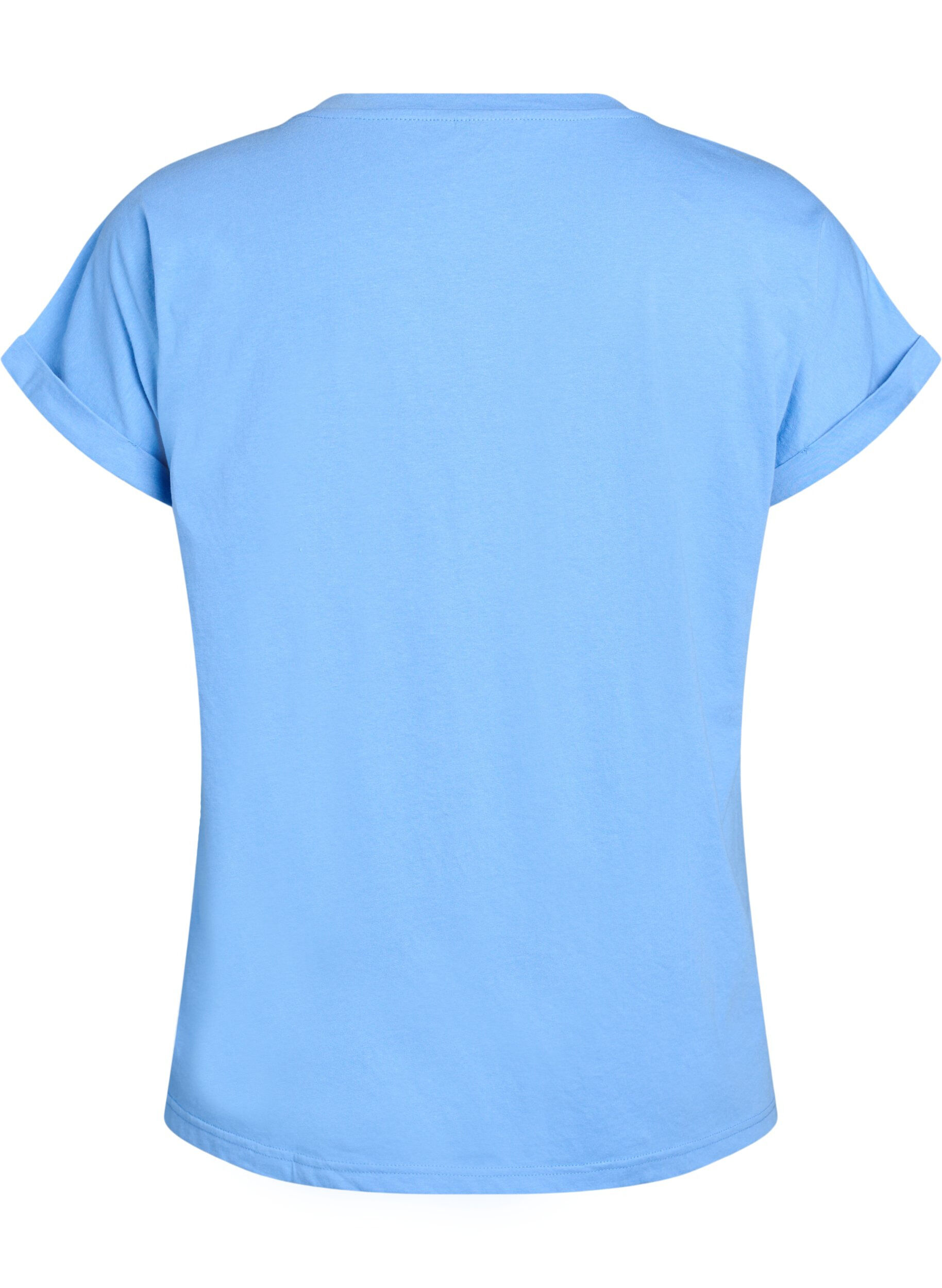 ZizziT-shirt &agrave; manches courtes en coton m&eacute;lang&eacute;, Bleu, Packshot image number 1
