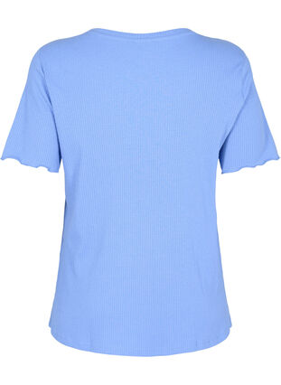 T-shirt à manches courtes en qualité côtelée, Wedgewood, Packshot image number 1
