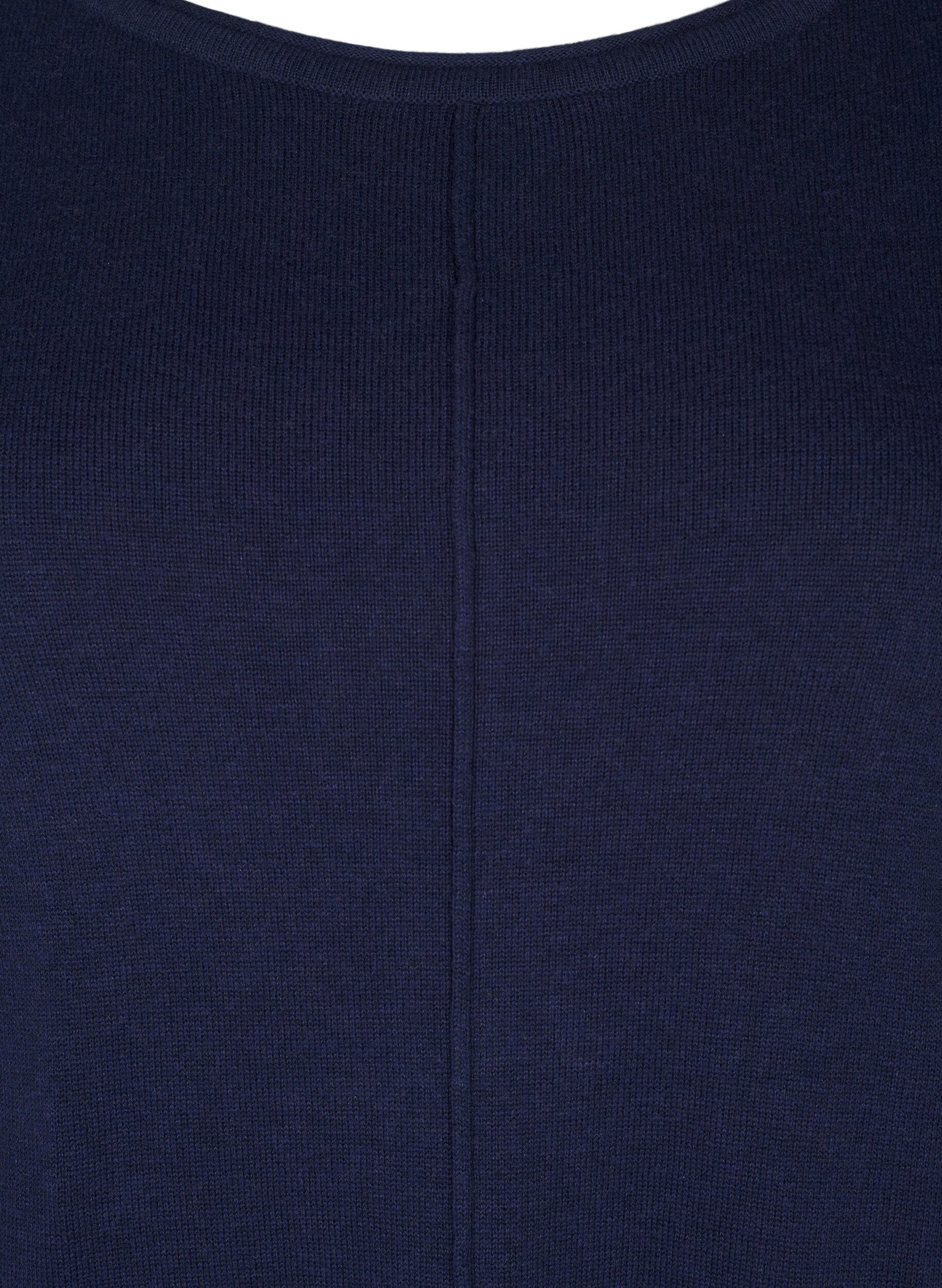 ZizziGebreide jurk in katoen-viscose blend, Blauw, Packshot image number 2