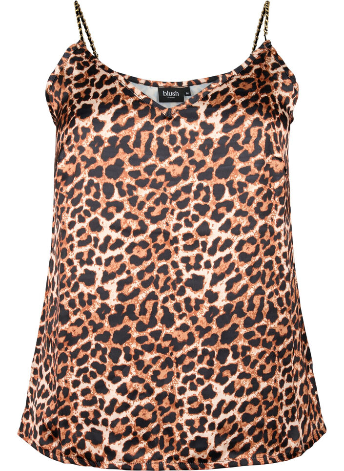 Top met luipaardprint en kettingbandje, Leopard AOP, Packshot image number 0