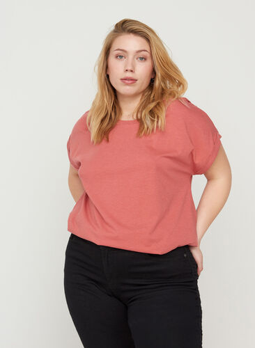 T-shirt en mélange coton, Faded Rose Mel., Model image number 0