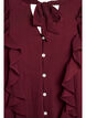 Transparante blouse met ruches en striksluiting, Rood, Packshot image number 2