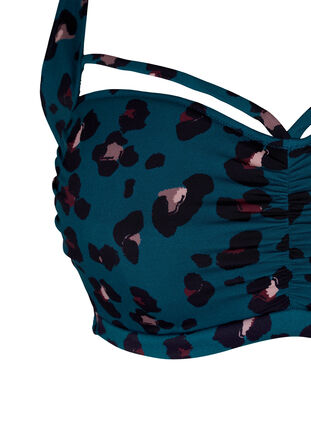 Soutien-gorge de bikini avec drapage et lanière, Leopard, Packshot image number 2
