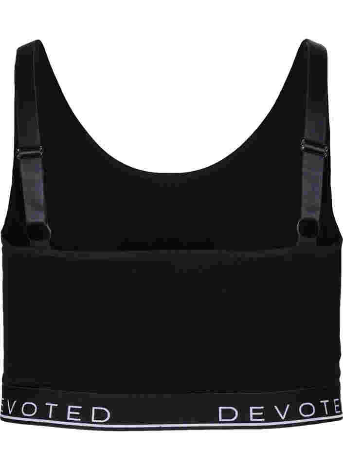 Soutien-gorge en coton à bretelles réglables, Black/Upper Font, Packshot image number 1