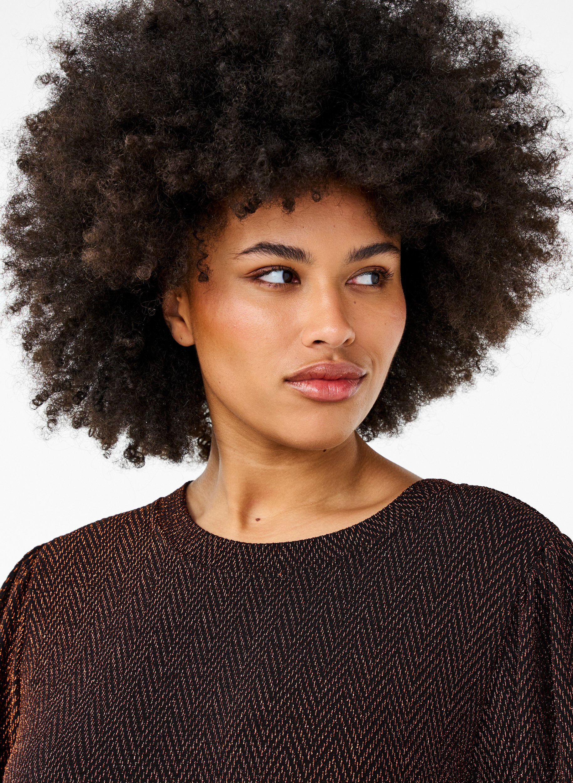 ZizziJurk met zigzagpatroon en glitter, Copper ZigZagShimmer, Model image number 2