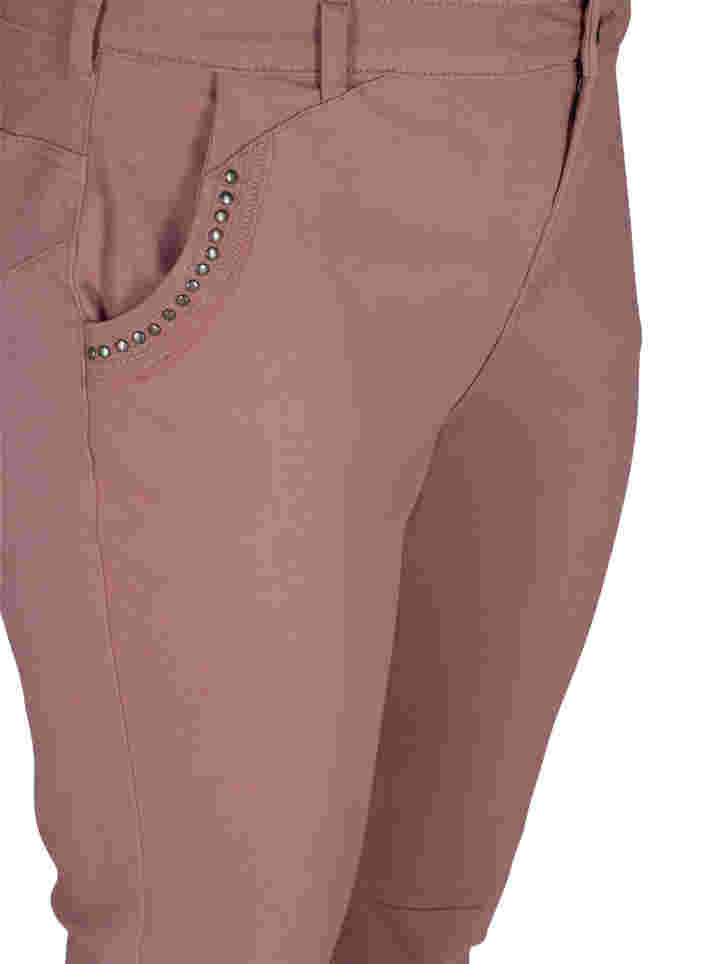 Denim capri broek met klinknagels, Dark Rose, Packshot image number 2