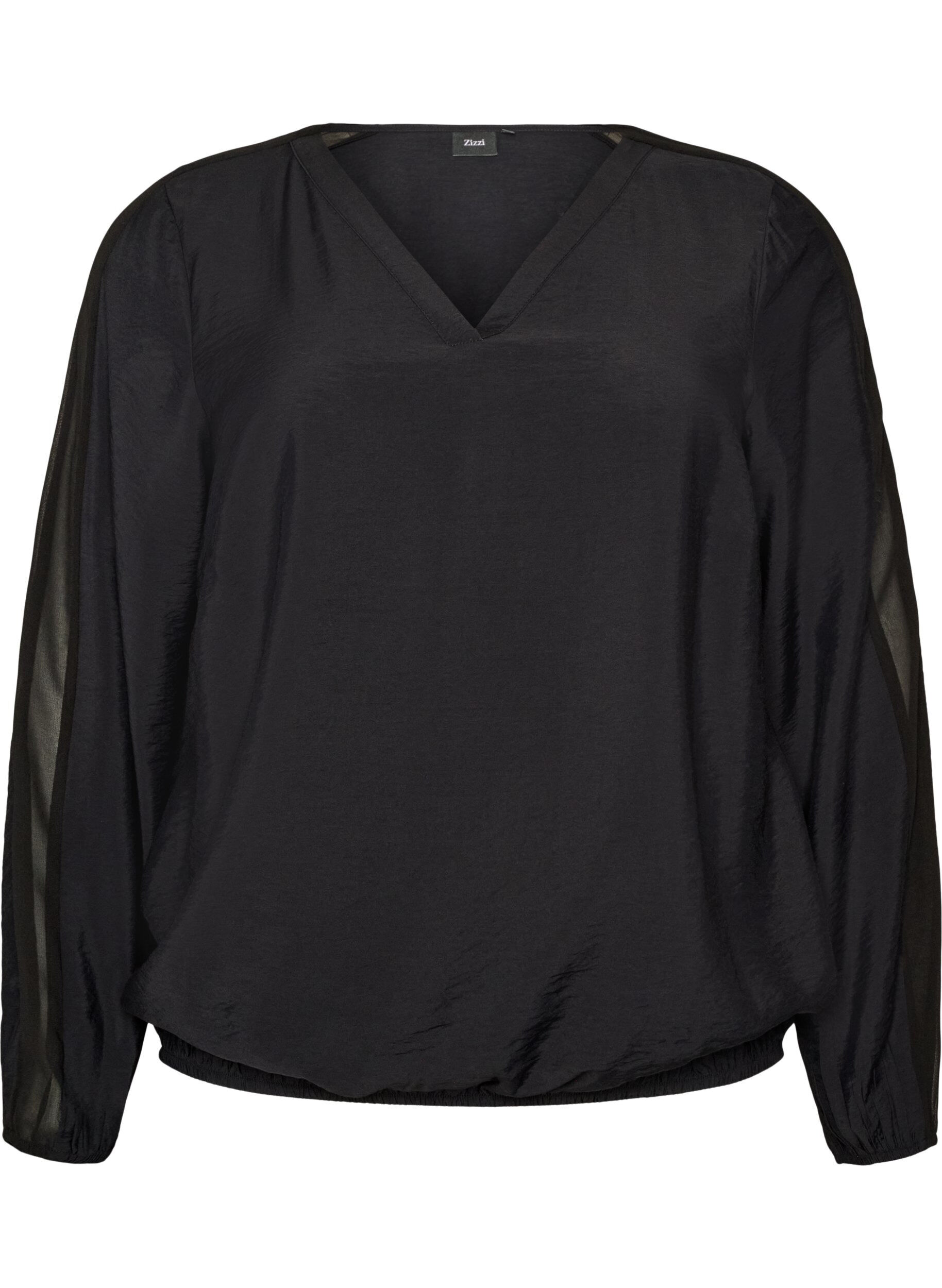 Blouse avec effet ballon et d&eacute;tails en mousseline