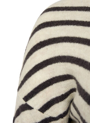 Gebreide blouse met diagonale strepen, Birch Mel. w stripes, Packshot image number 3
