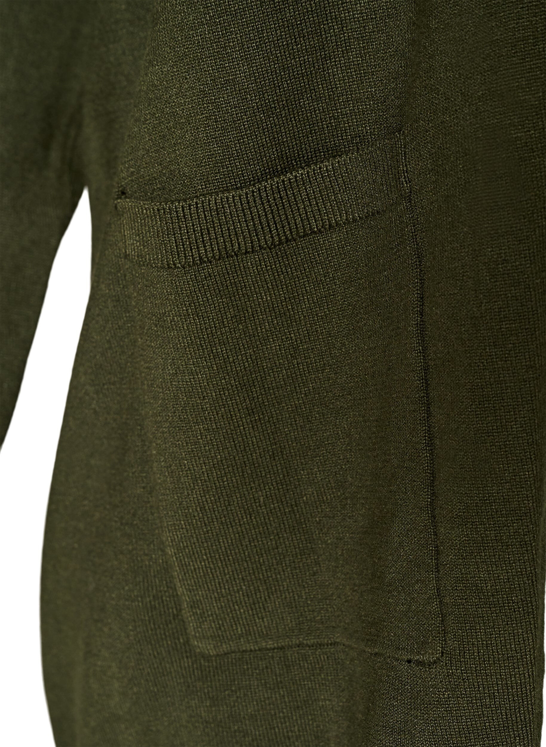 ZizziLong cardigan tricot&eacute; dans un m&eacute;lange de viscose, Vert fonc&eacute;, Packshot image number 3