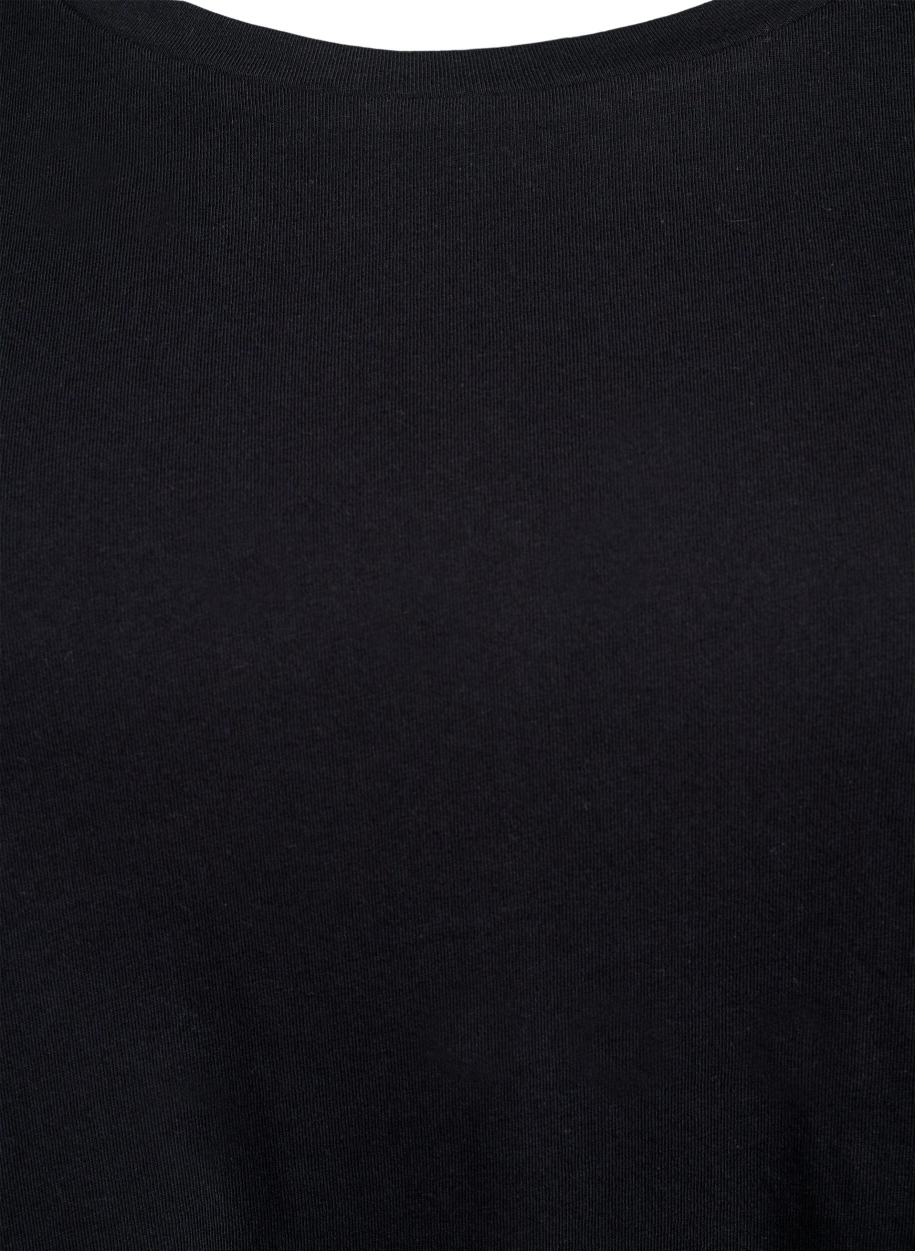 ZizziT-shirt met ronde hals en A-lijn vorm, Zwart, Packshot image number 2