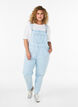 Gestreepte denim overall, Blauw, Model image number 0