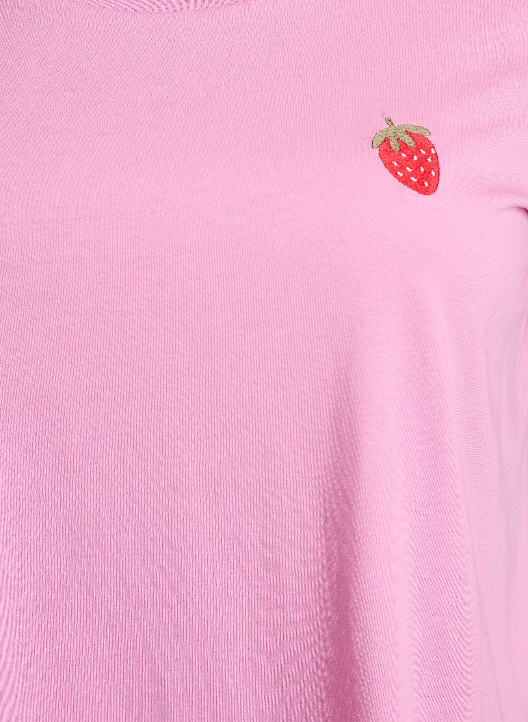 Zizzi T-shirt avec broderie fraise, Begonia P. W. Berry, Packshot image number 2