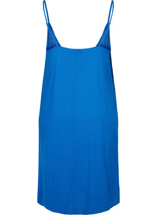 Effen viscose jurk met bandjes, Victoria blue, Packshot image number 1