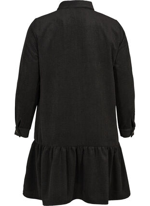 Robe courte en velours avec boutons, Black, Packshot image number 1