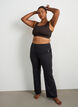 Bootcut trainingstights met hoge taille, Zwart, Model image number 0