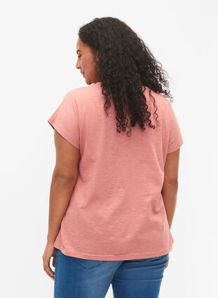 T-shirt en coton avec imprimé feuilles, Old Rose W. Leaf, Model image number 1