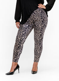 Legging en velours avec imprimé léopard, Leopard, Model