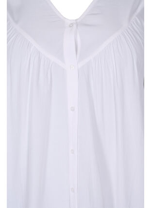 Viscose blouse met 3/4 mouwen en ruches, Bright White, Packshot image number 2