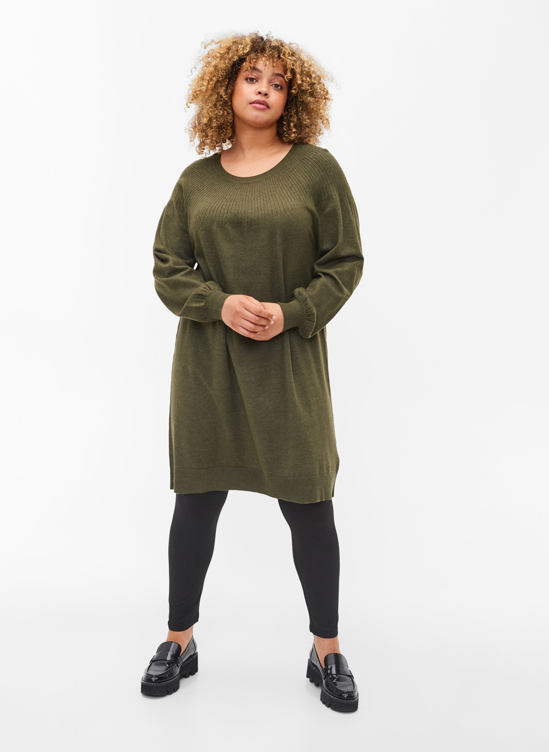 Zizzi2-pack basis leggings, Black, Model image number 2