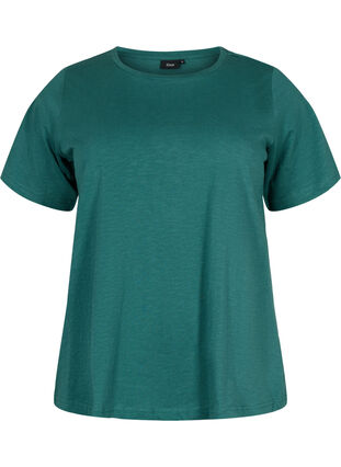 Lot de 2 T-shirt basiques en coton, Mallard Green/Black, Packshot image number 2